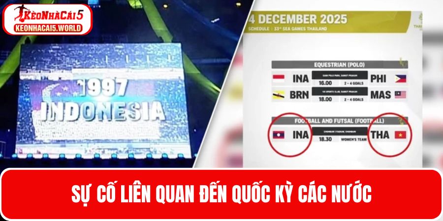 Sự cố cập nhật không đúng quốc kỳ của các nước tham gia